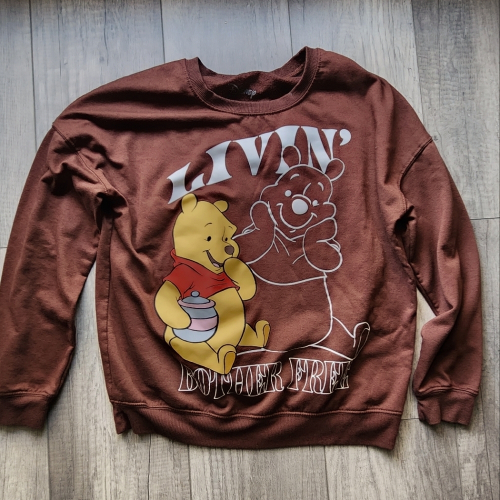 Disney Winnie the Pooh Brown Sweater Women's Small
